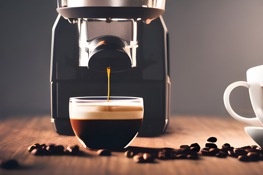 コーヒーを注ぐコーヒーメーカー